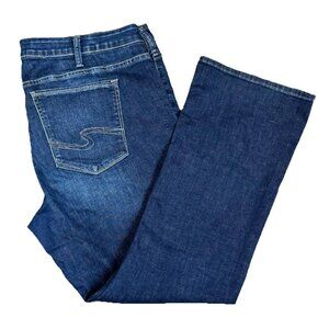 Silver Jeans Womens Plus Size 22 Suki Slim Boot Bootcut Dark Wash 31" Inseam